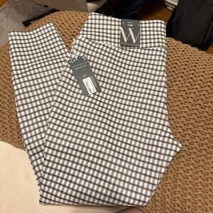 NWT Worthington Checkered Trousers in Brown and Cream